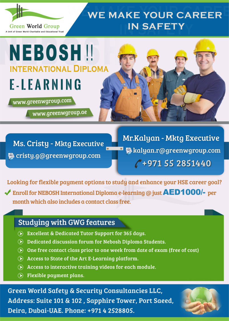 Nebosh international diploma jobs india