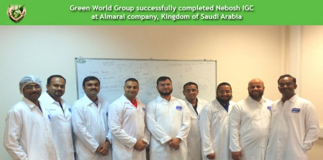 Nebosh International General Certificate Almarai Company Kingdom Of Saudi Arabia Green 