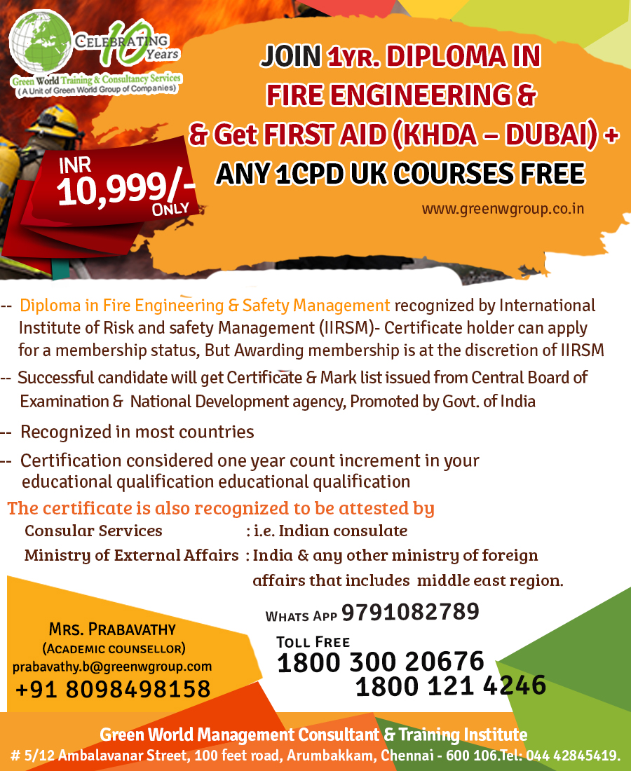Diploma In Fire Safety Training Courses Hse Institute 