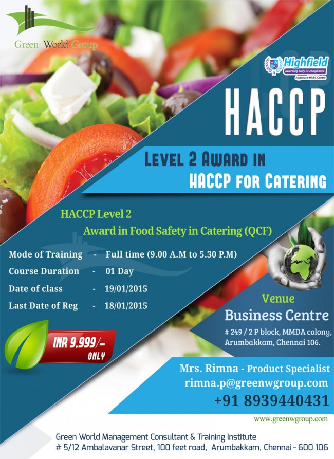 food safety training in Chennai