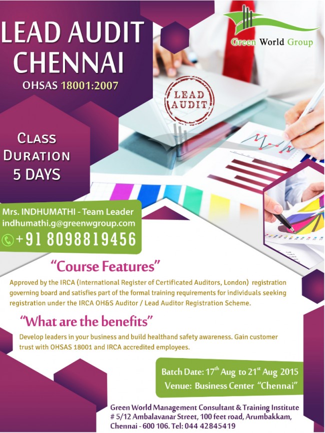 Lead auditor course in Chennai
