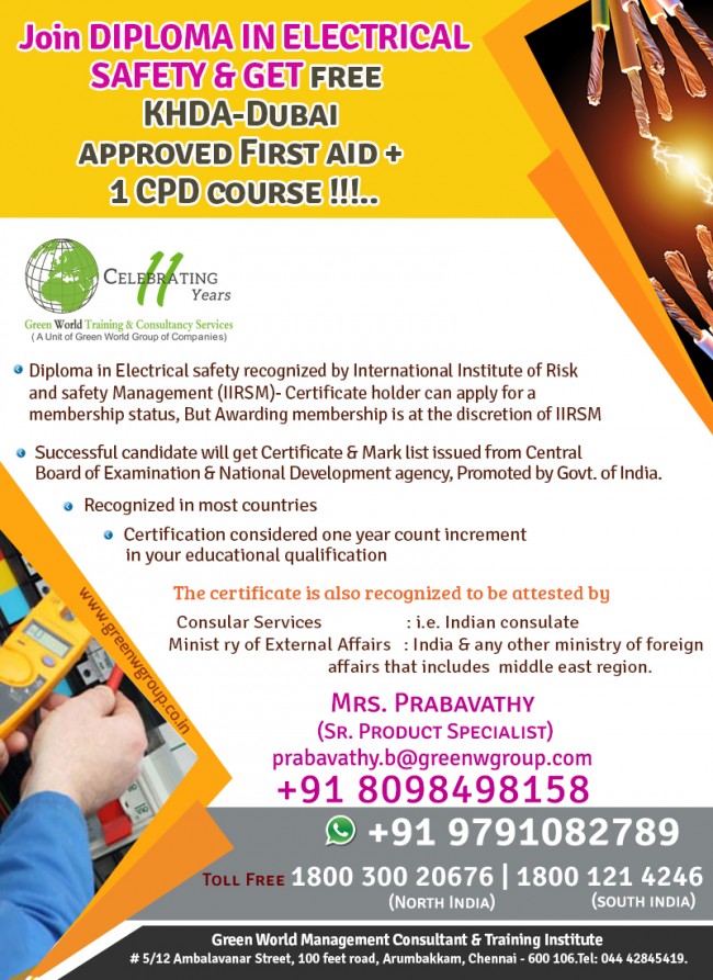 Diploma in Electrical safety Green World Group