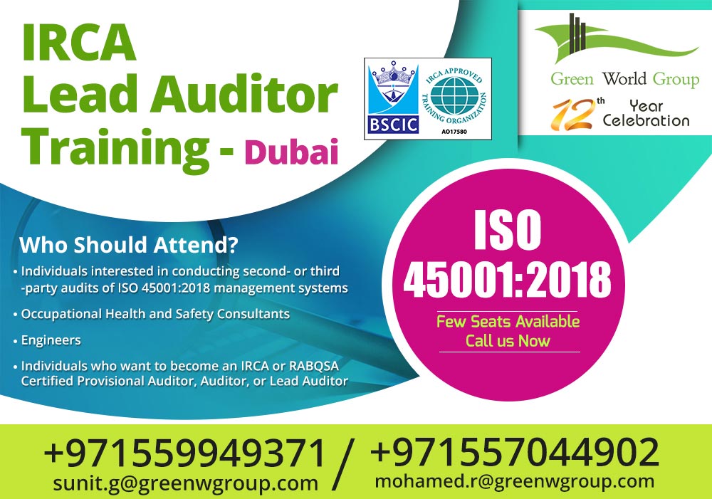 Become A Successful ISO 45001 2018 Lead Auditor In Dubai Green World 