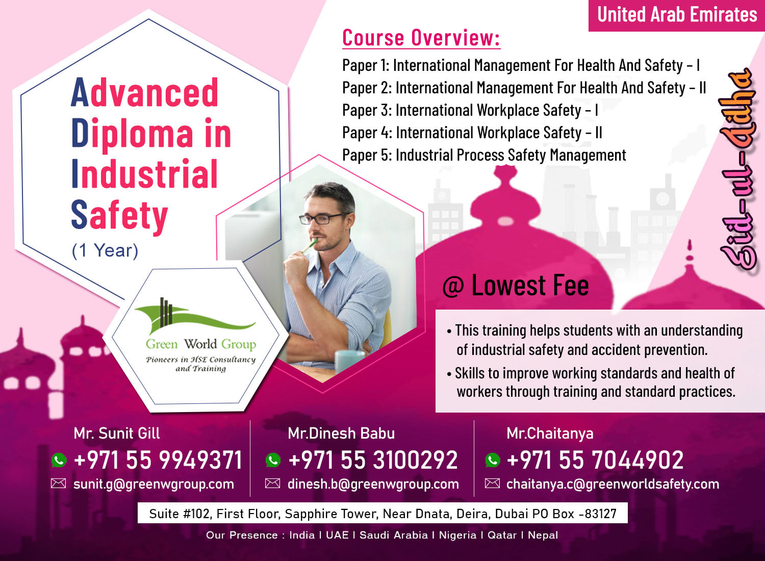 Advanced Diploma In Industrial Safety Course Training In Dubai Green World Group 