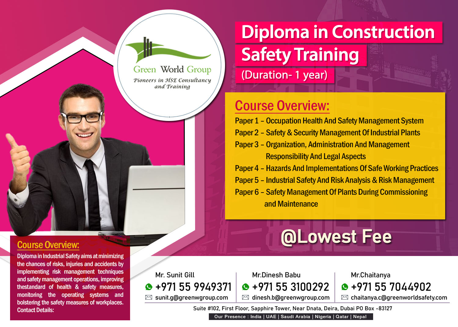Diploma in Construction Safety Training