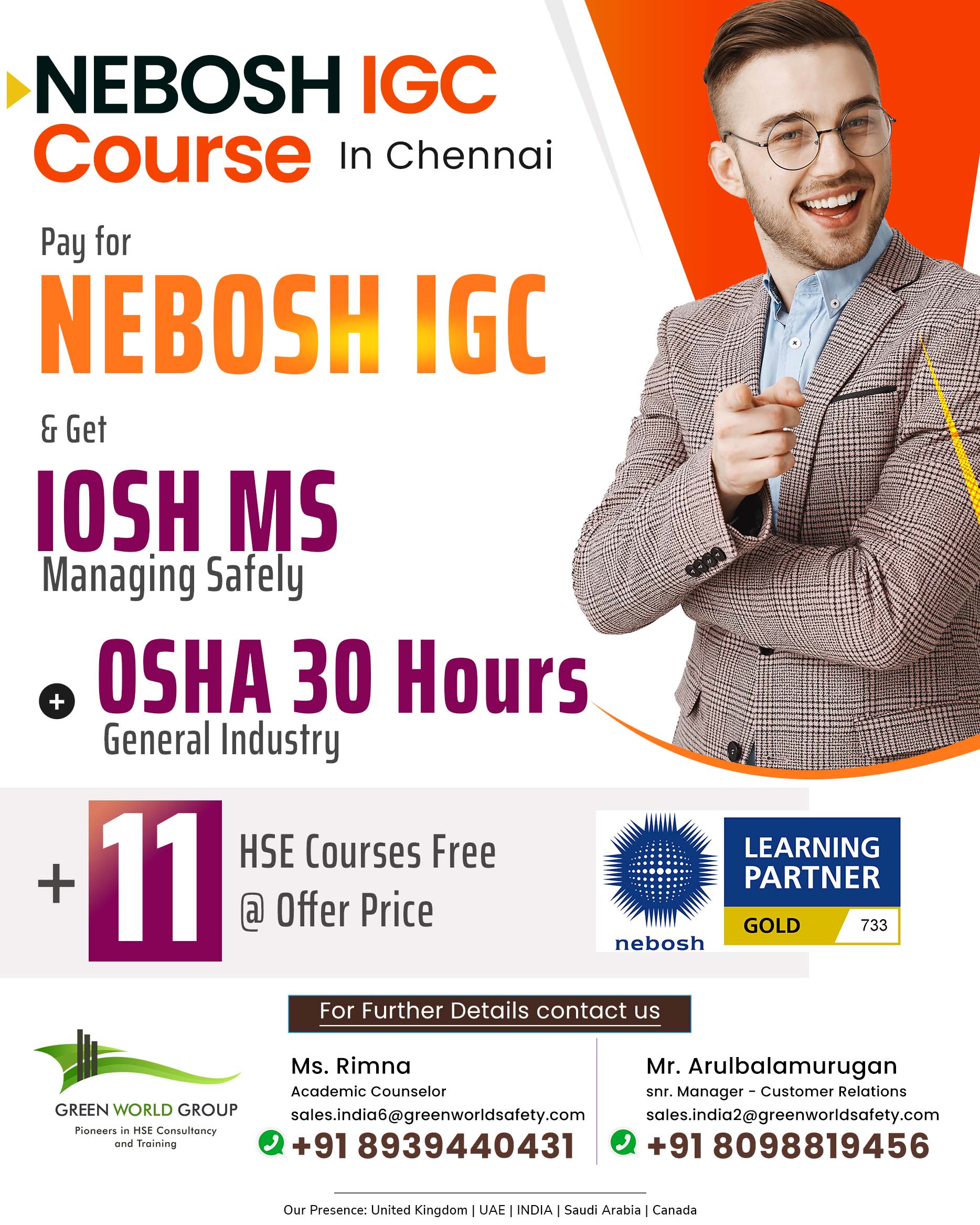 Nebosh Igc Chennai Inr 49999 Only Green World Group 