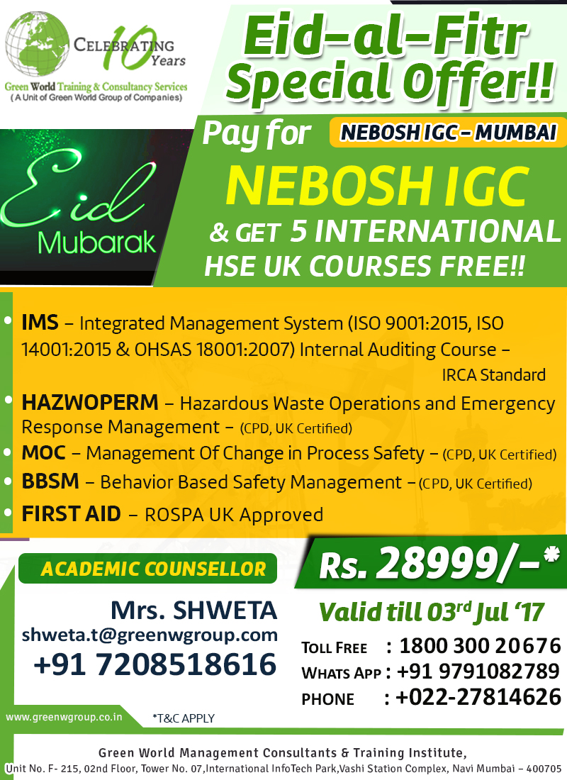 Read more about the article NEBOSH IGC course  in Mumbai !!…