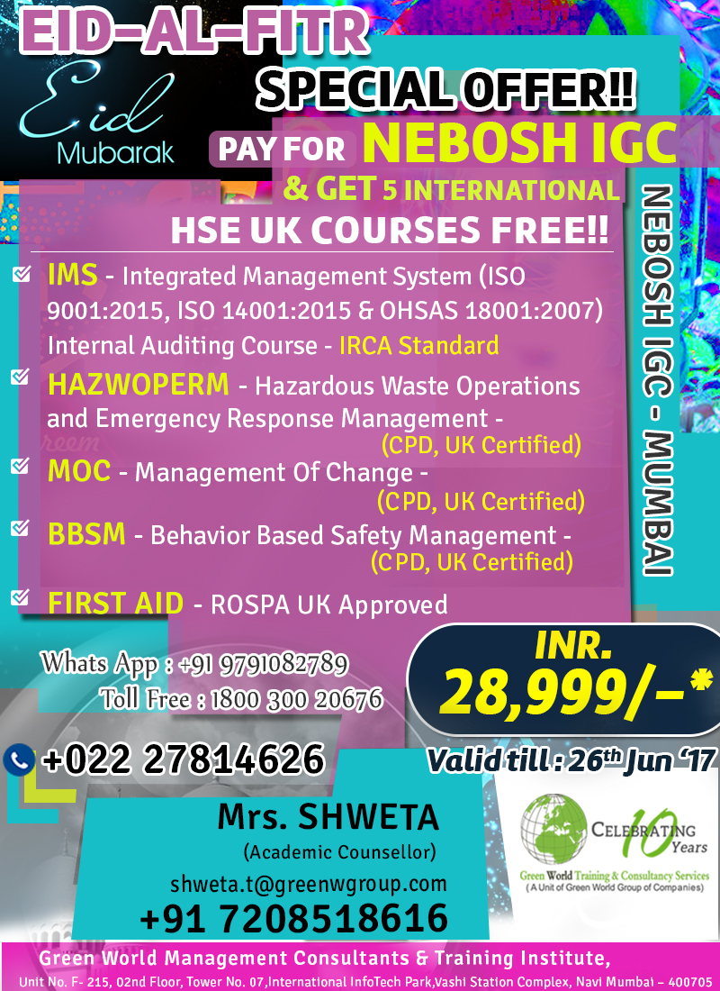 You are currently viewing NEBOSH IGC training course in Navi Mumbai offer Register Now!!!..