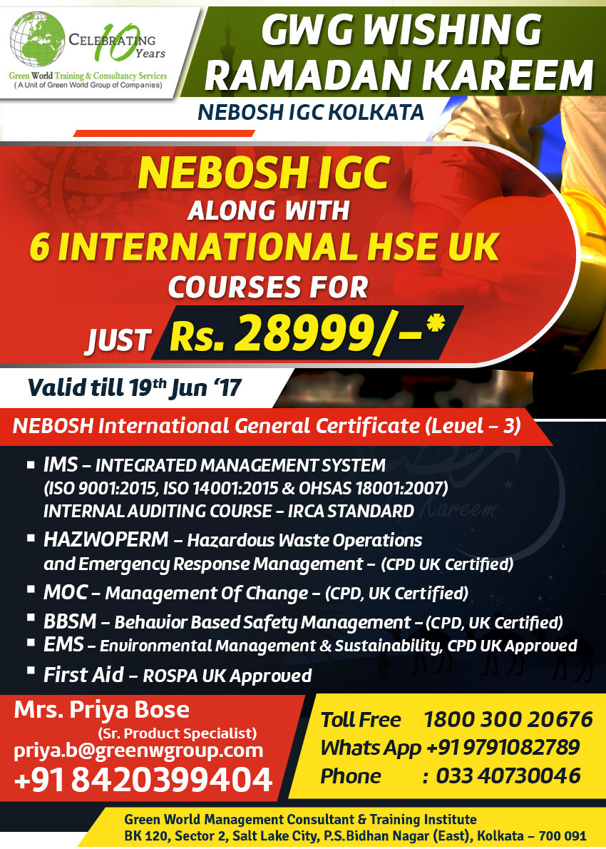 You are currently viewing JOIN US TO NEBOSH IGC – KOLKATA