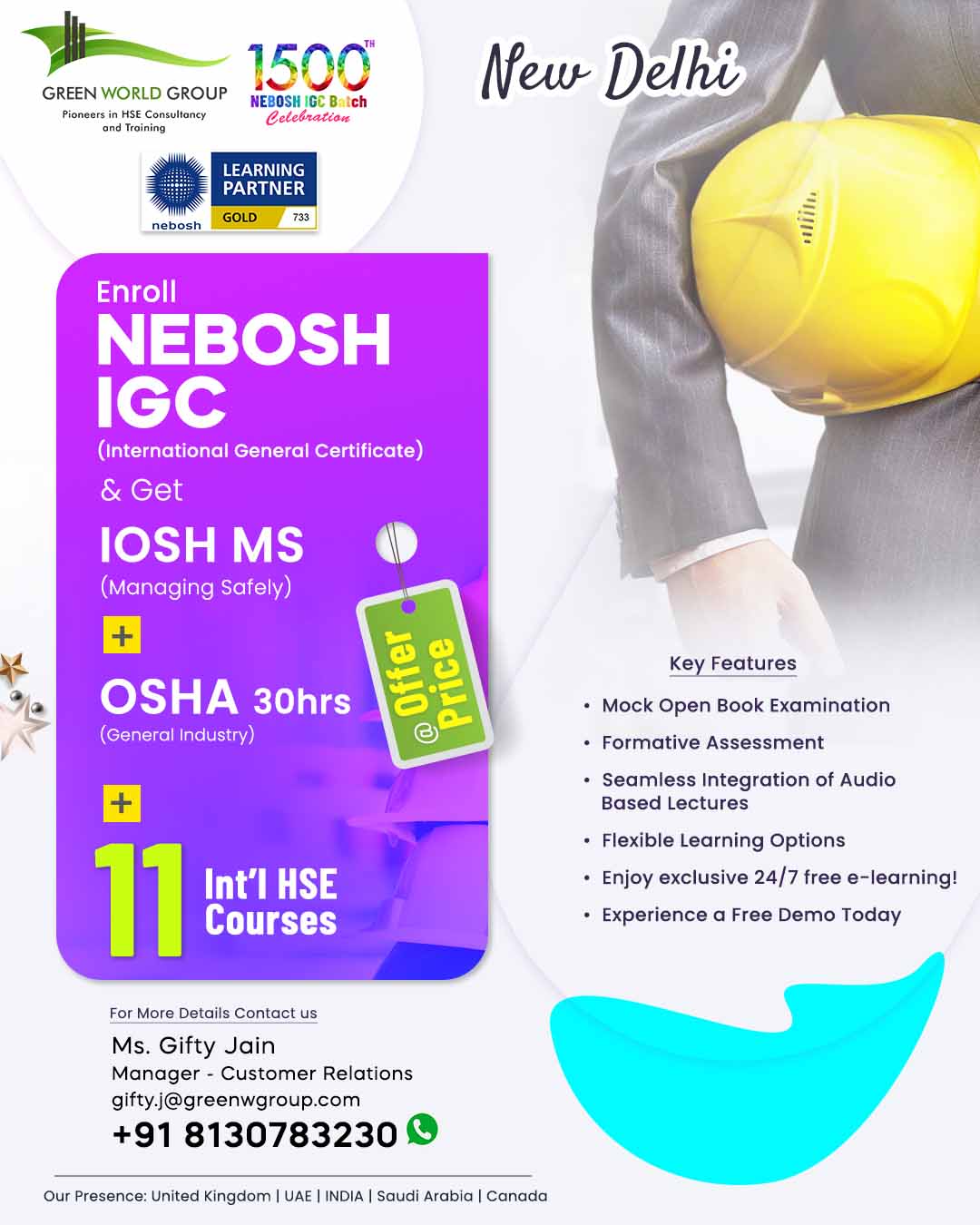 You are currently viewing NEBOSH IGC  TRAINING @ New delhi Register Today & get Challenging Offer !!!