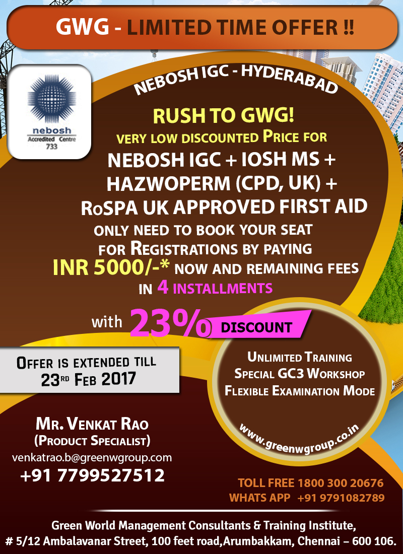 Read more about the article Join NEBOSH course in Hyderabad !!..