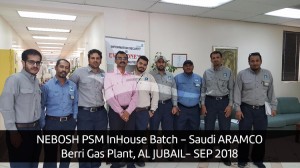 Read more about the article NEBOSH PSM In-House Training at Saudi Aramco Company- Jubail,KSA Conducted Green World Group