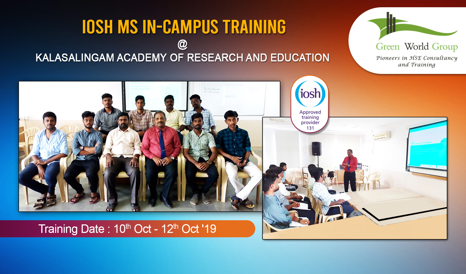 You are currently viewing IOSH MS In-Campus Training At Kalasalingam Academy of Research & Education