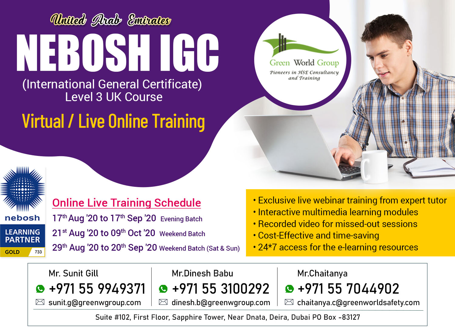 You are currently viewing Enroll Nebosh IGC Course Online Live Training in Dubai